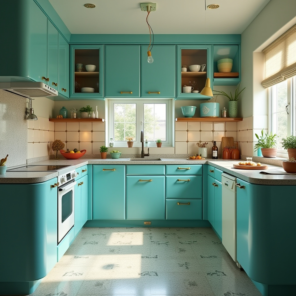 Teal blue kitchen 10