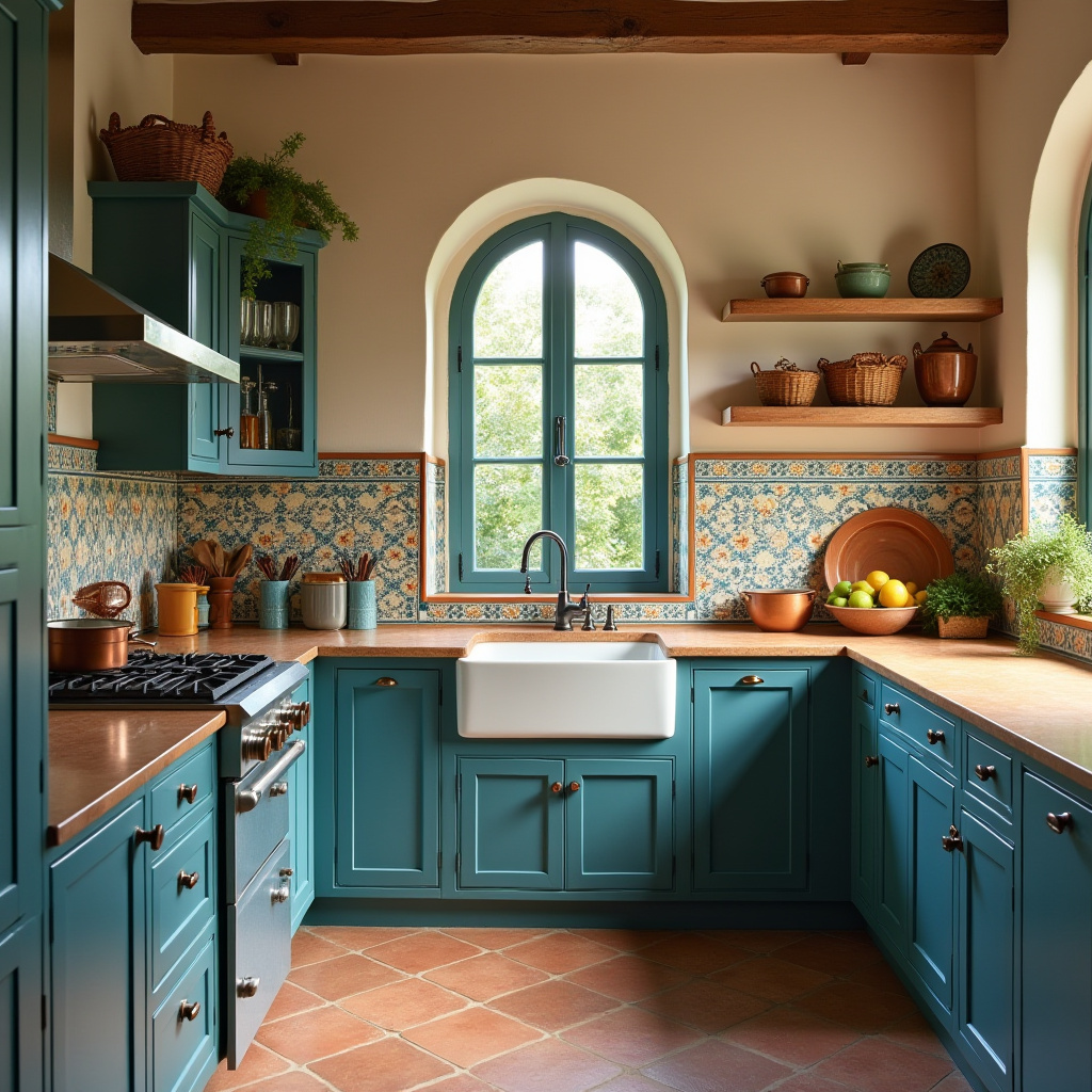 Teal blue kitchen 19