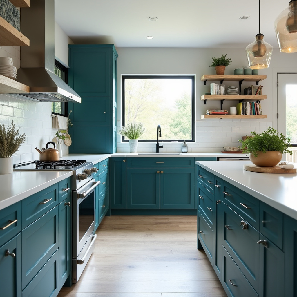 Teal blue kitchen 2