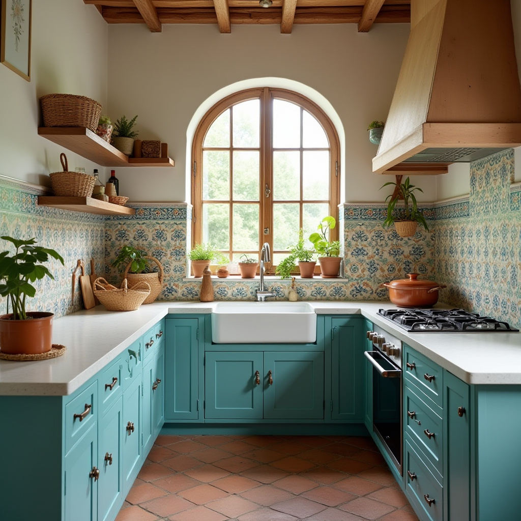 Teal blue kitchen 20