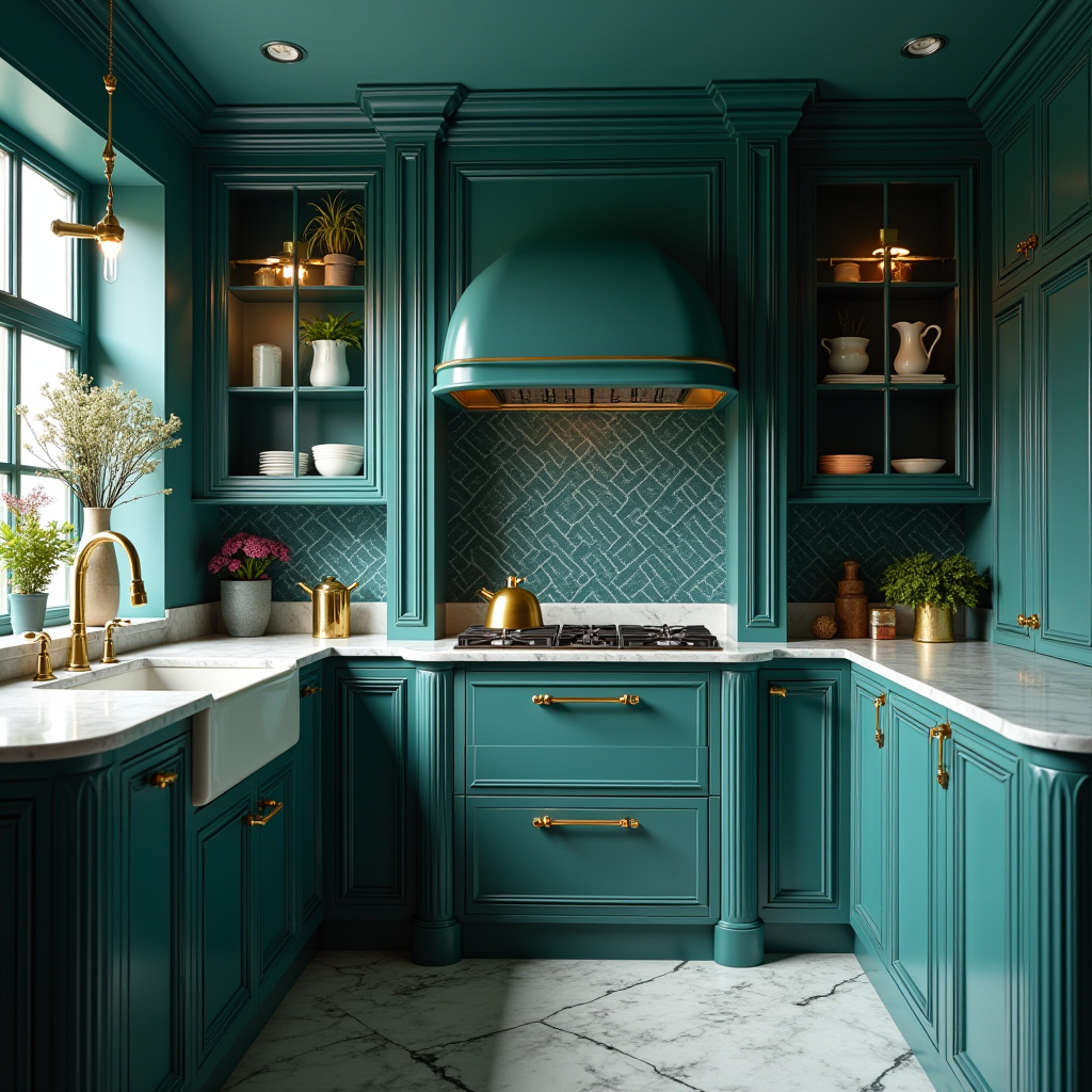 Teal blue kitchen 23
