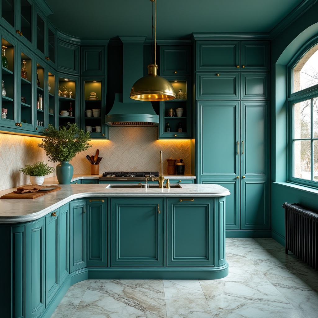 Teal blue kitchen 24
