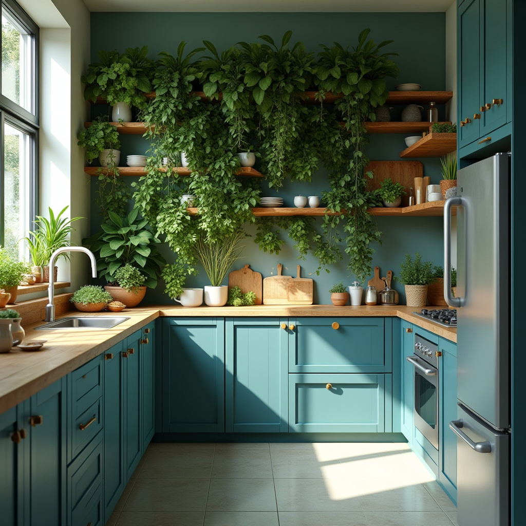 Teal blue kitchen 25