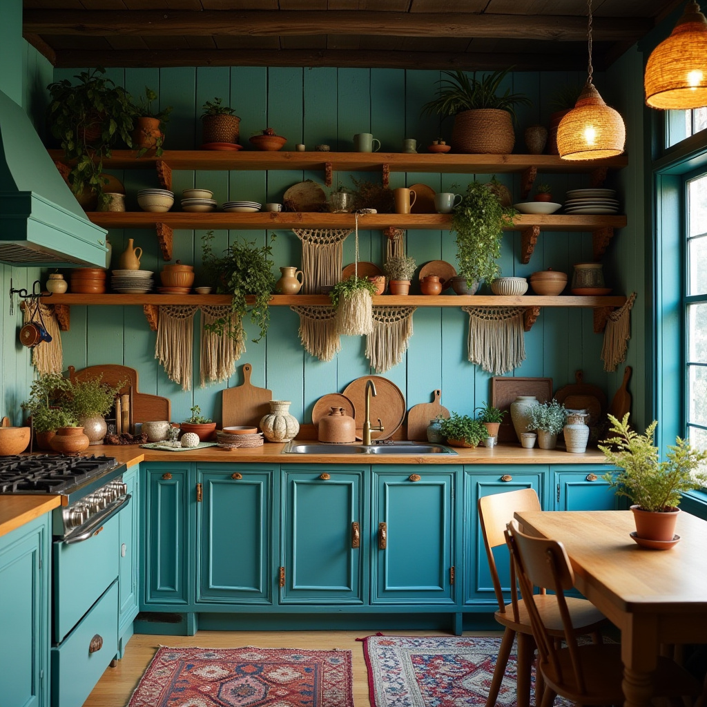 Teal blue kitchen 28