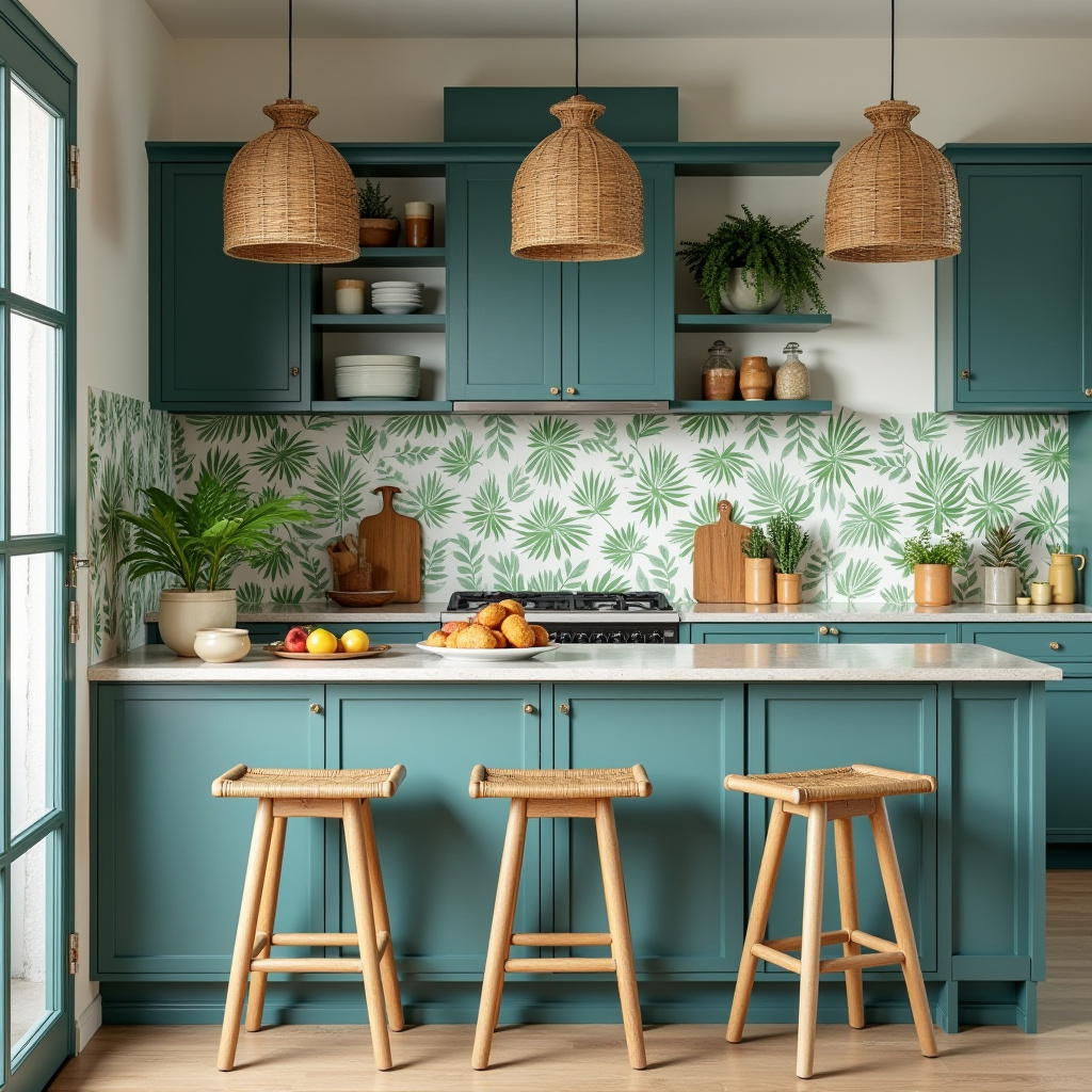 Teal blue kitchen 31