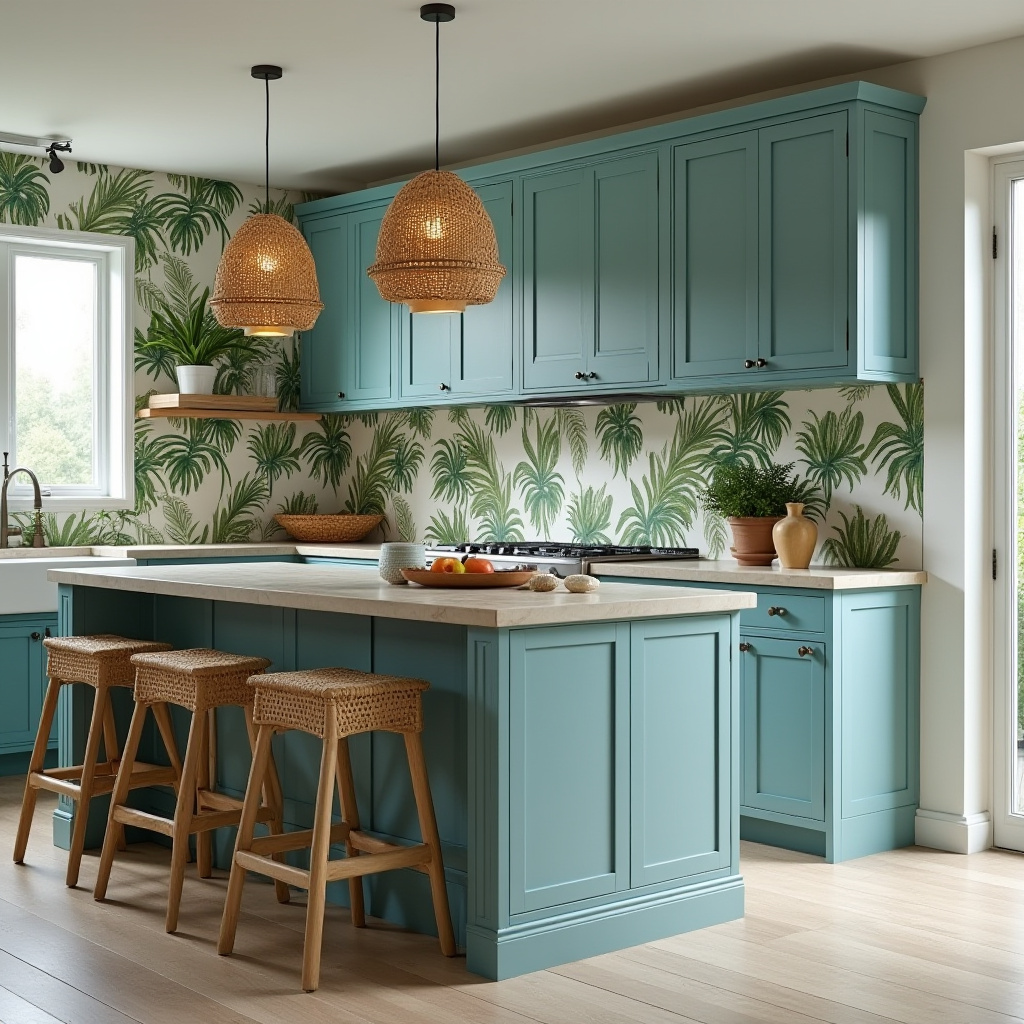 Teal blue kitchen 32