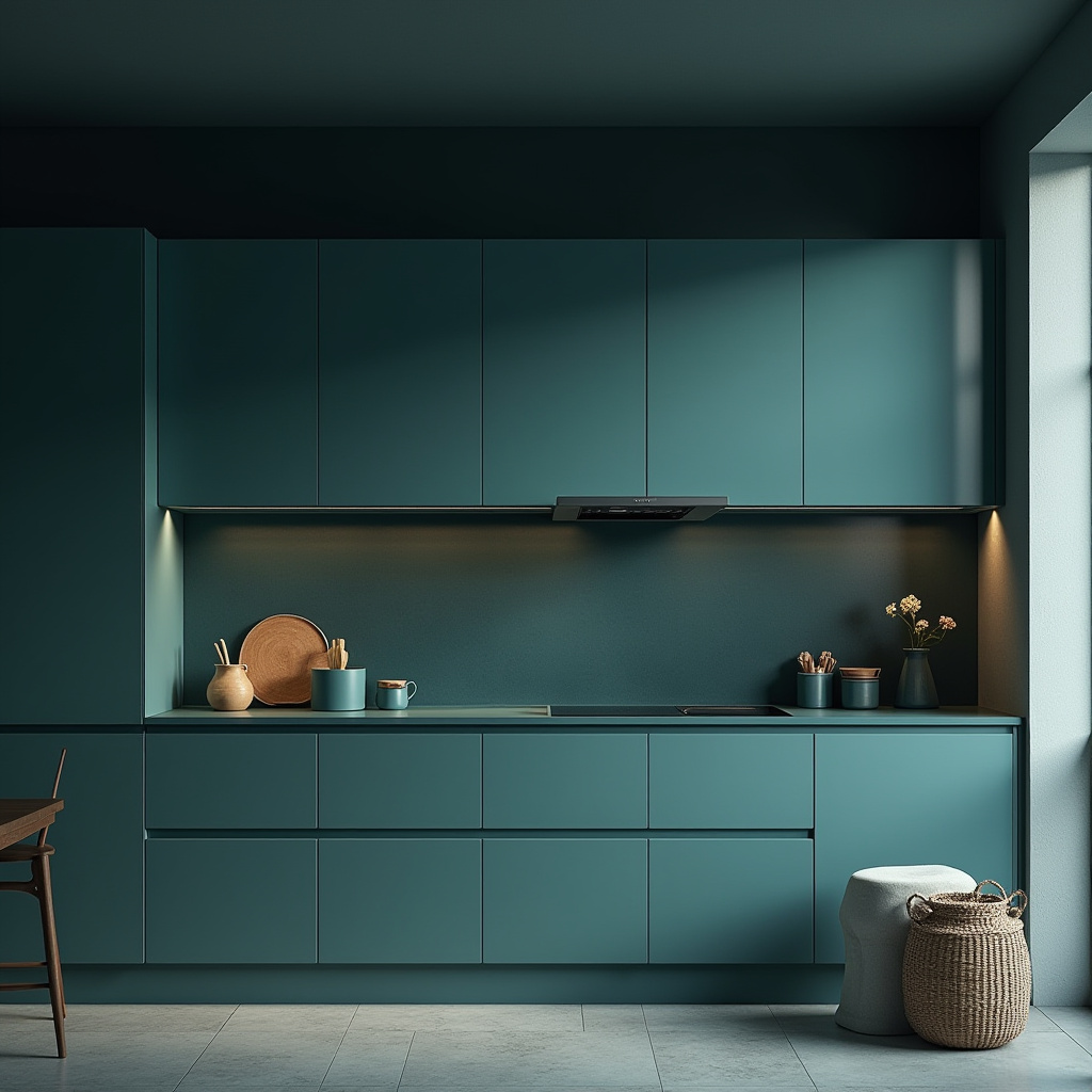 Teal blue kitchen 34