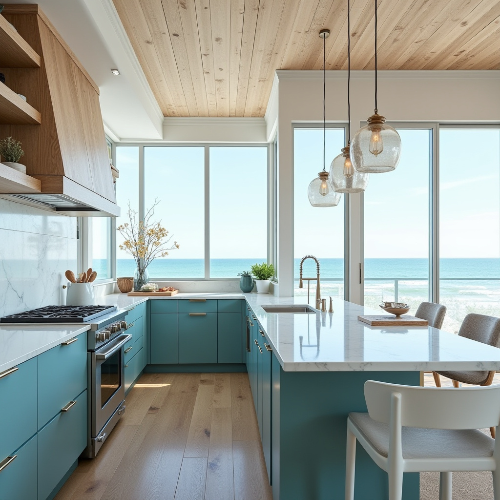 Teal blue kitchen 36
