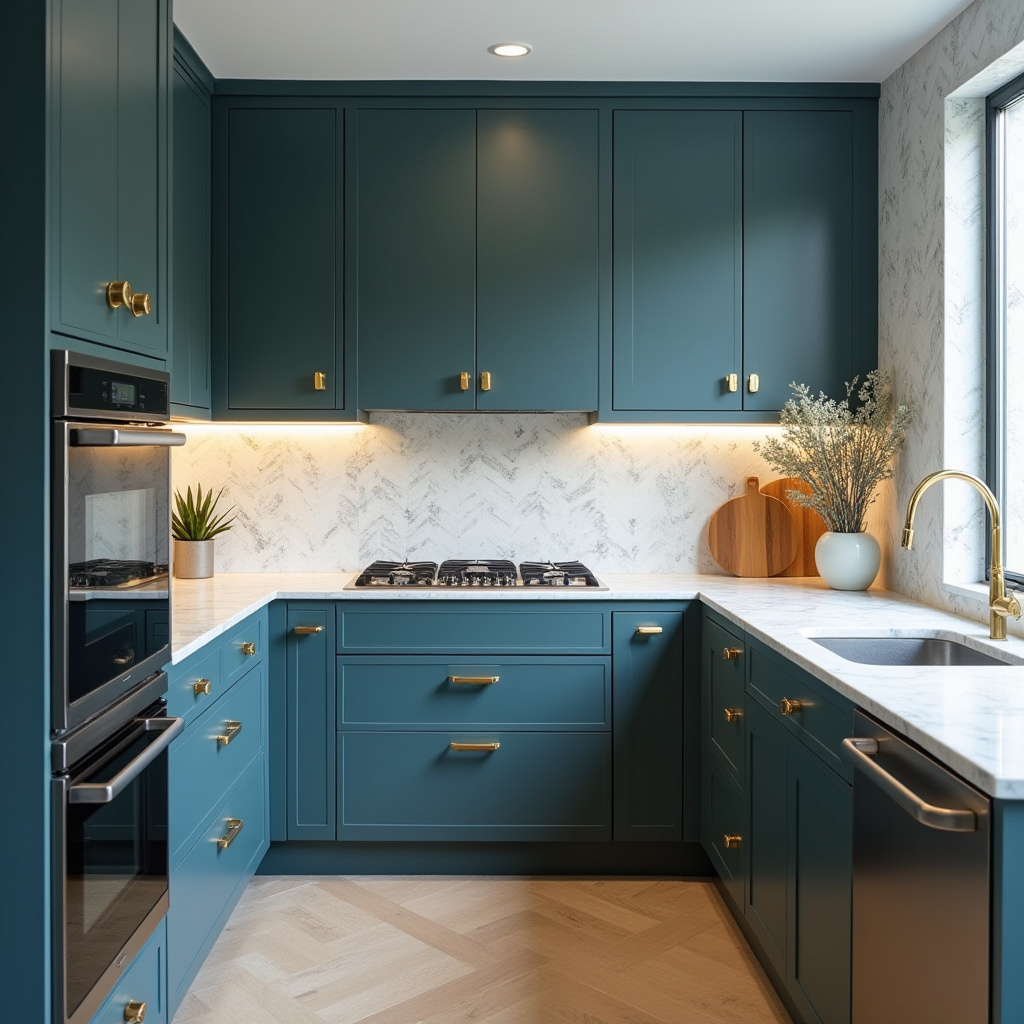 Teal blue kitchen 37