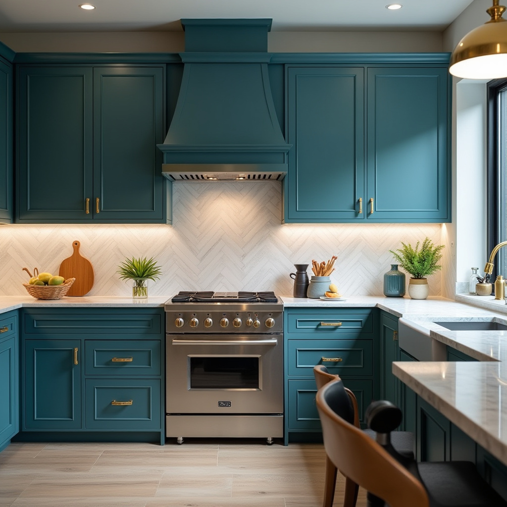 Teal blue kitchen 38