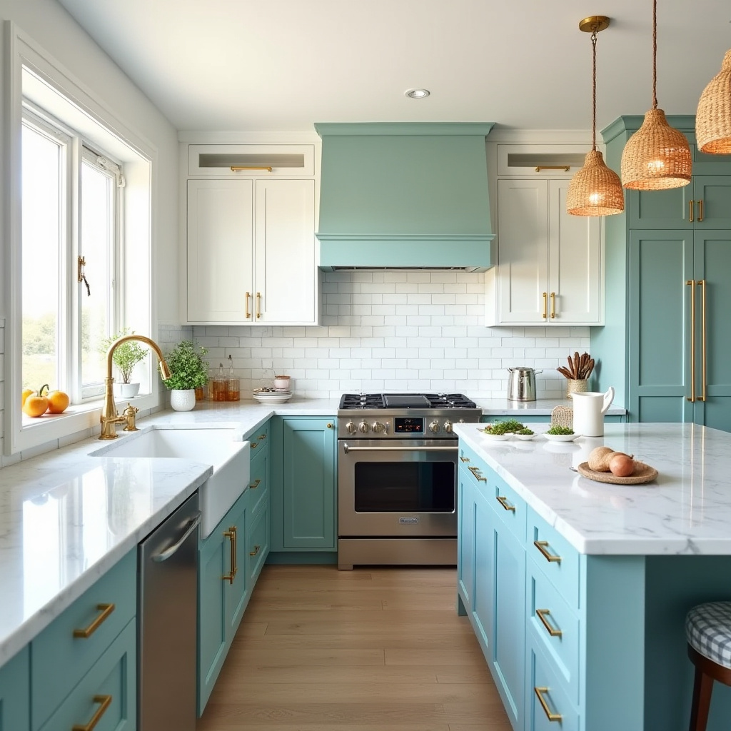 Teal blue kitchen 4
