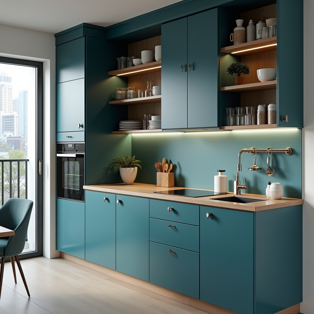 Teal blue kitchen 40