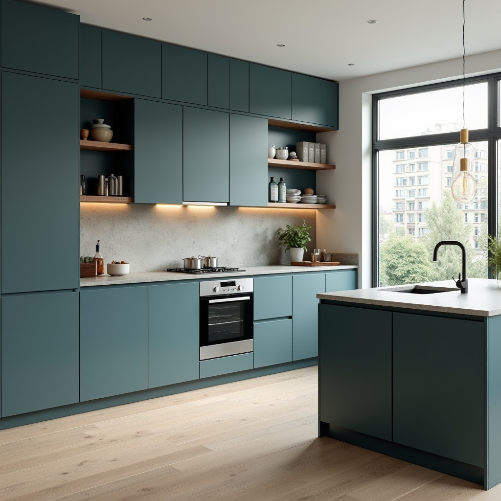 Teal blue kitchen 5