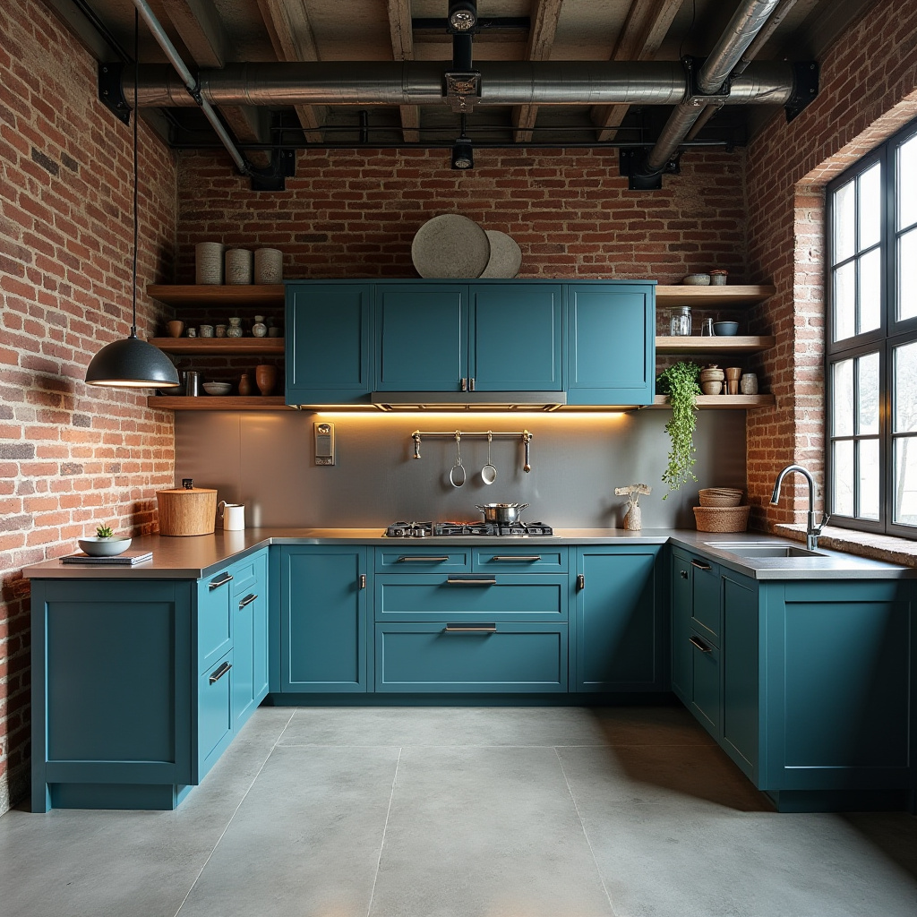 Teal blue kitchen 7