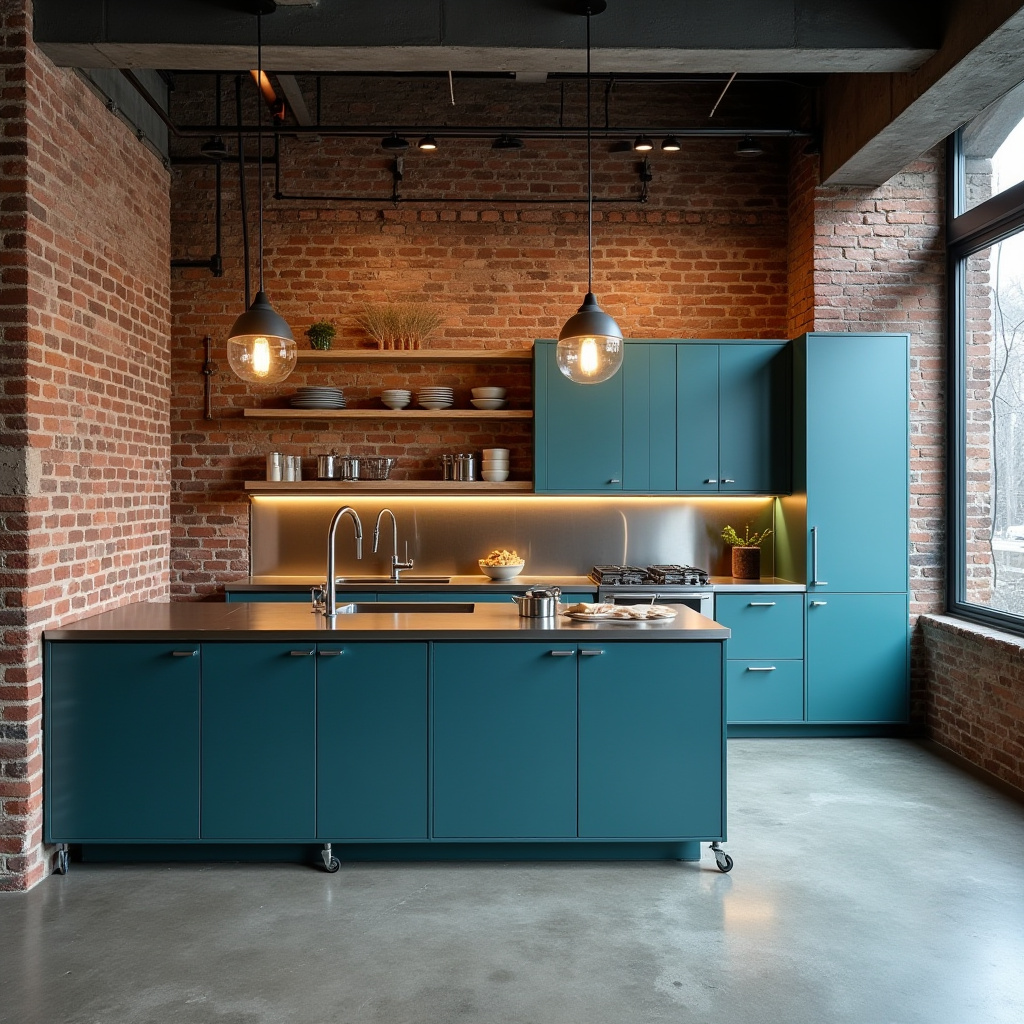 Teal blue kitchen 8