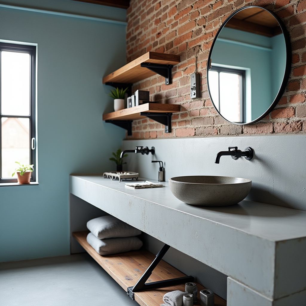 bathroom with light blue walls 16