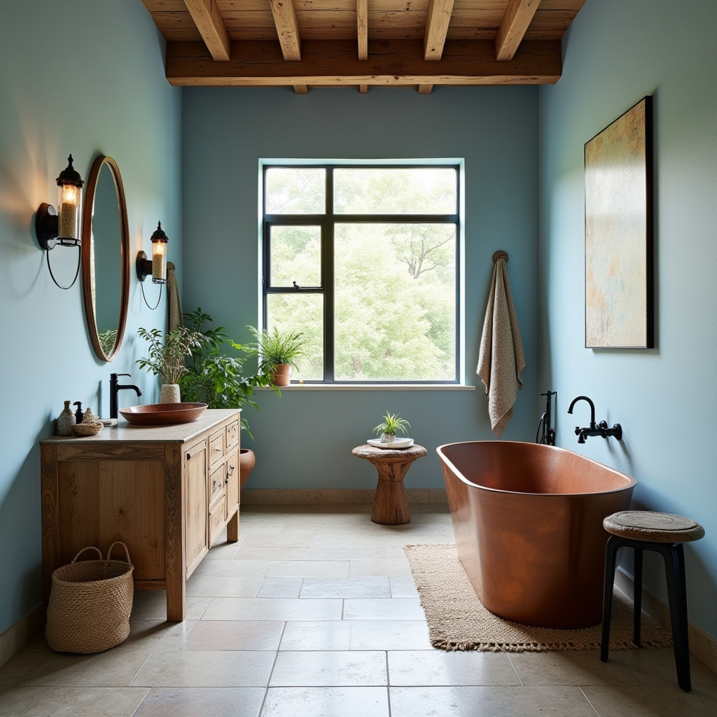 bathroom with light blue walls 22