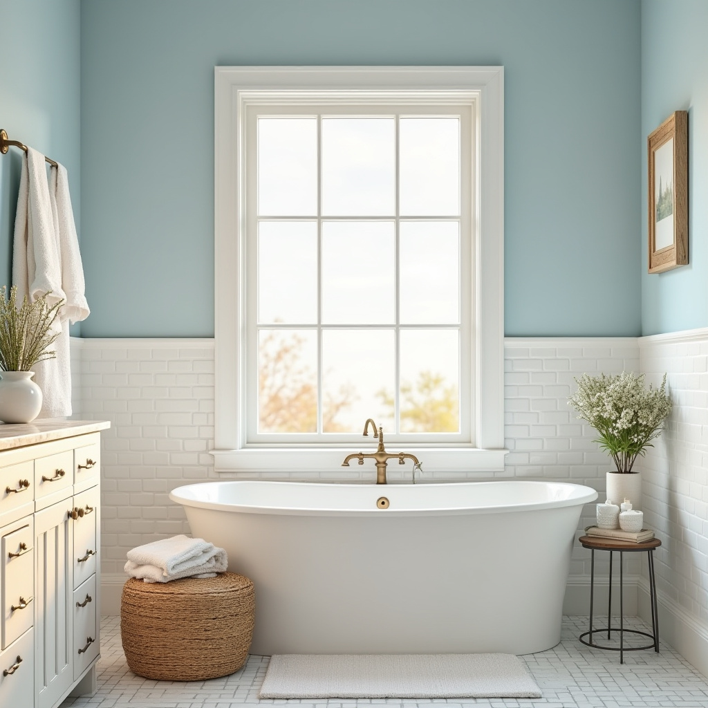 bathroom with light blue walls 3