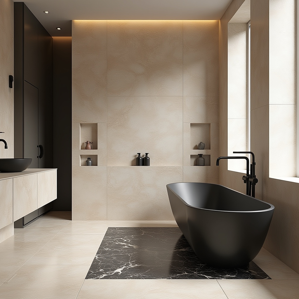 beige and black bathroom ideas 12
