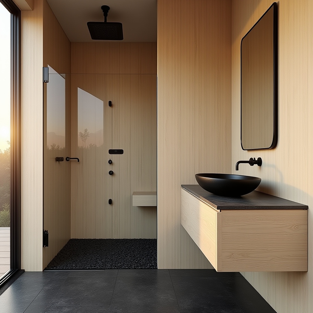 beige and black bathroom ideas 14