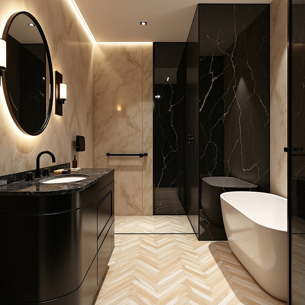 beige and black bathroom ideas 22