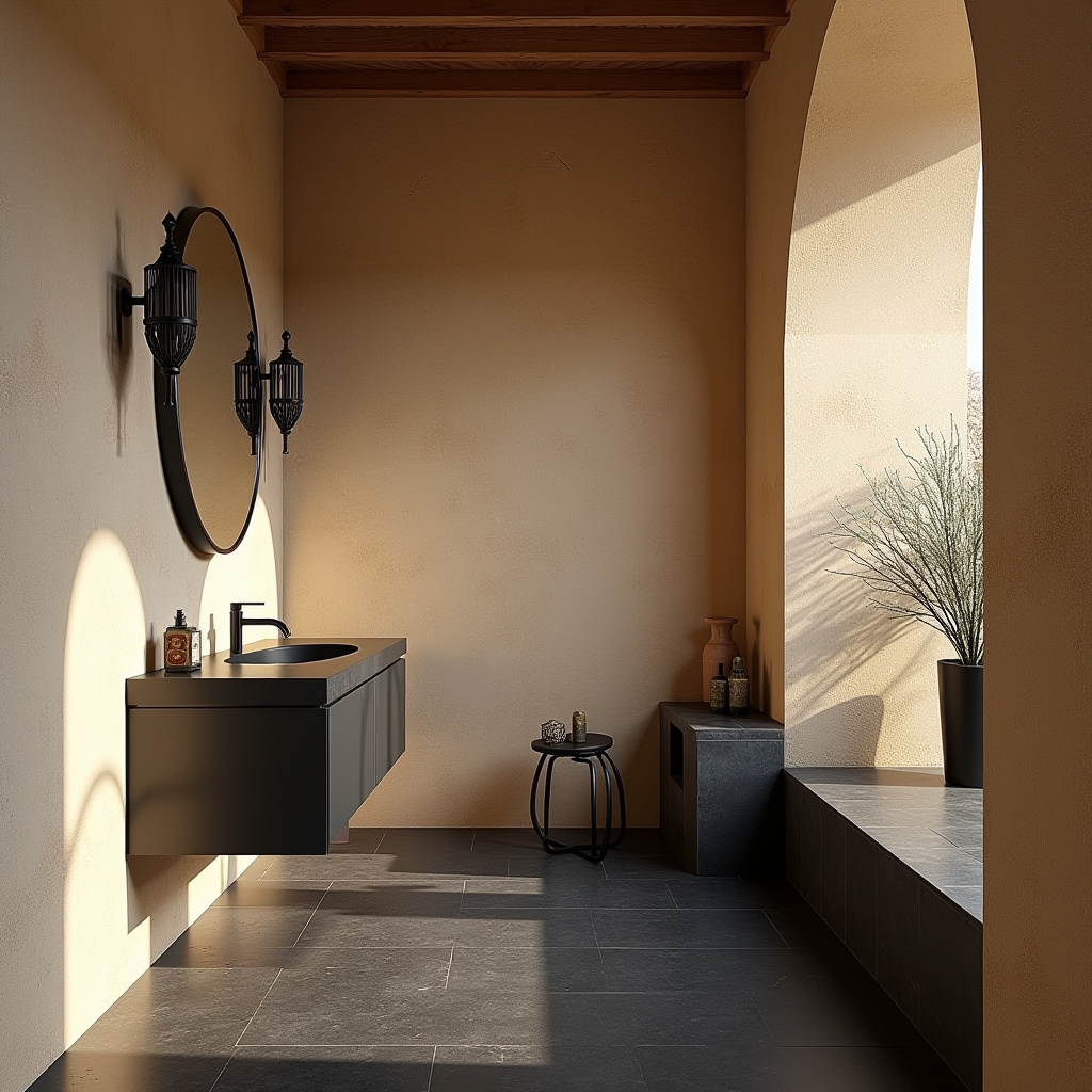 beige and black bathroom ideas 29