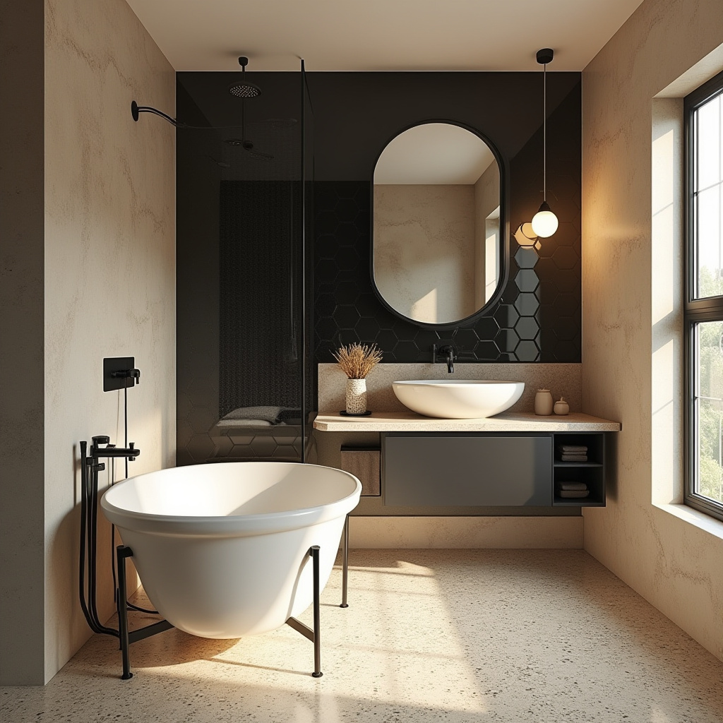 beige and black bathroom ideas 33