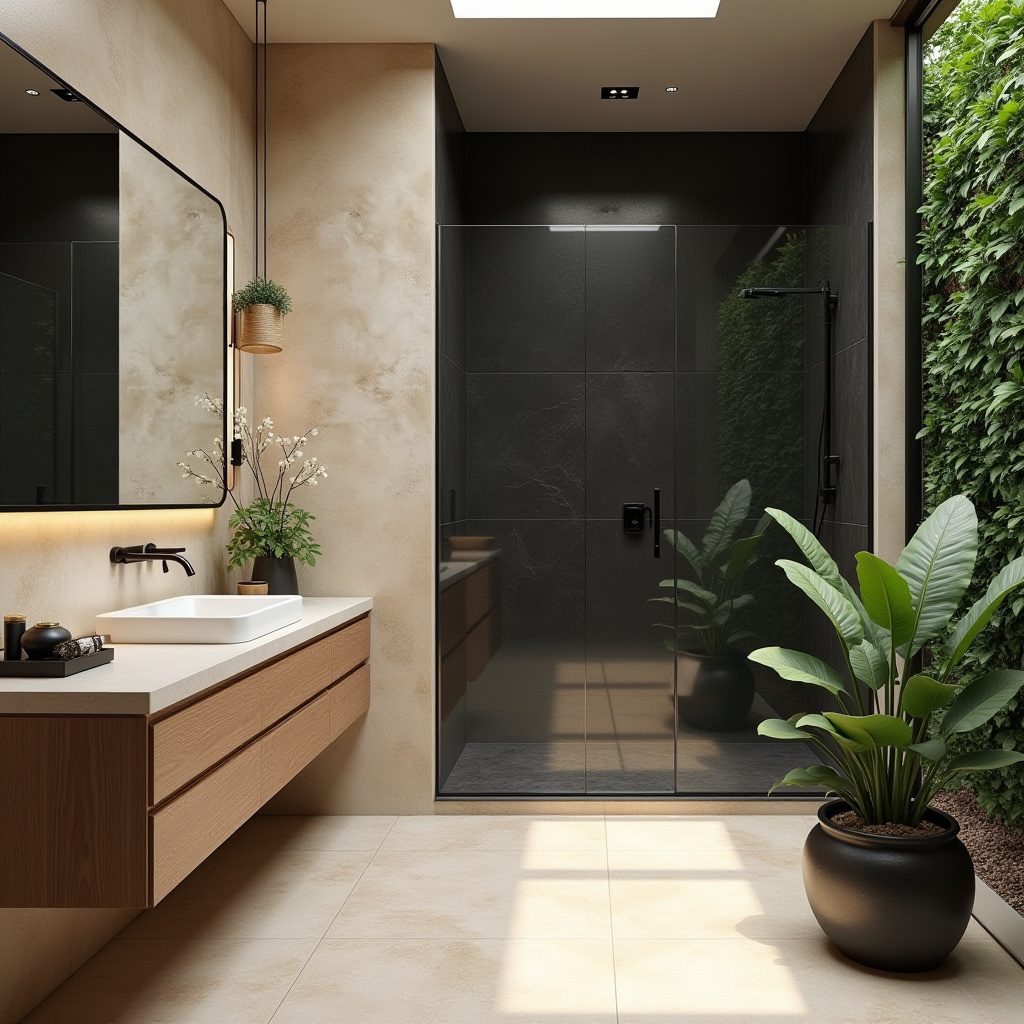 beige and black bathroom ideas 37