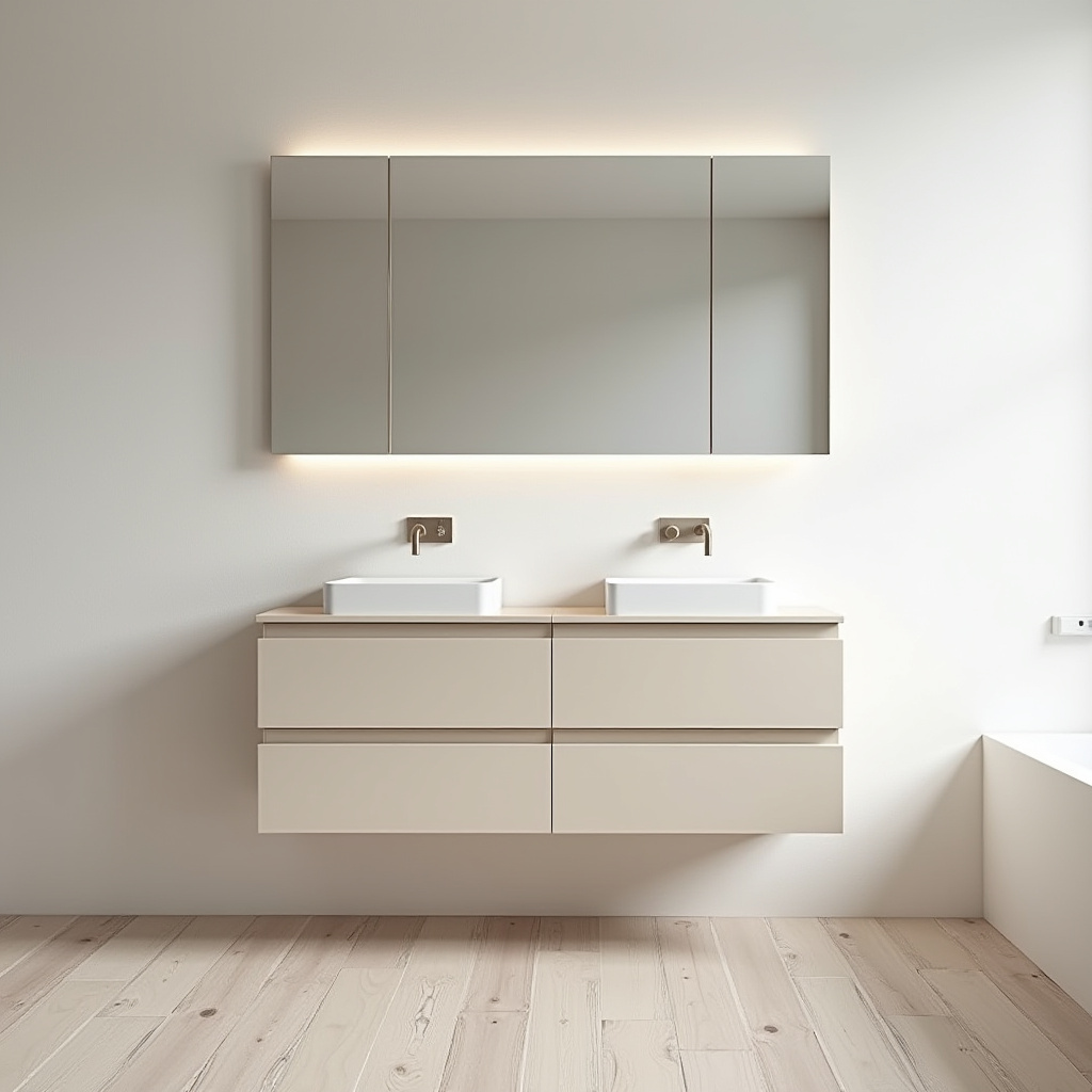 beige bathroom cabinets 12