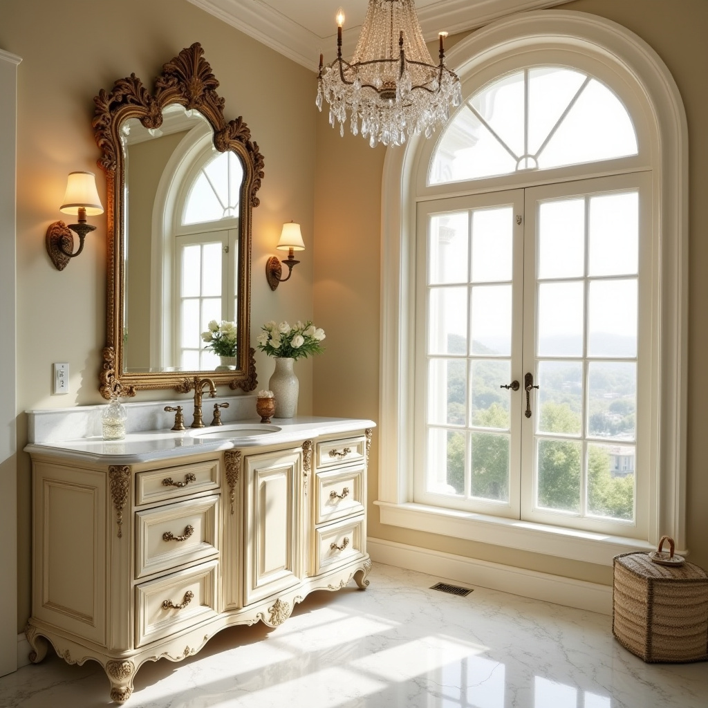beige bathroom cabinets 14
