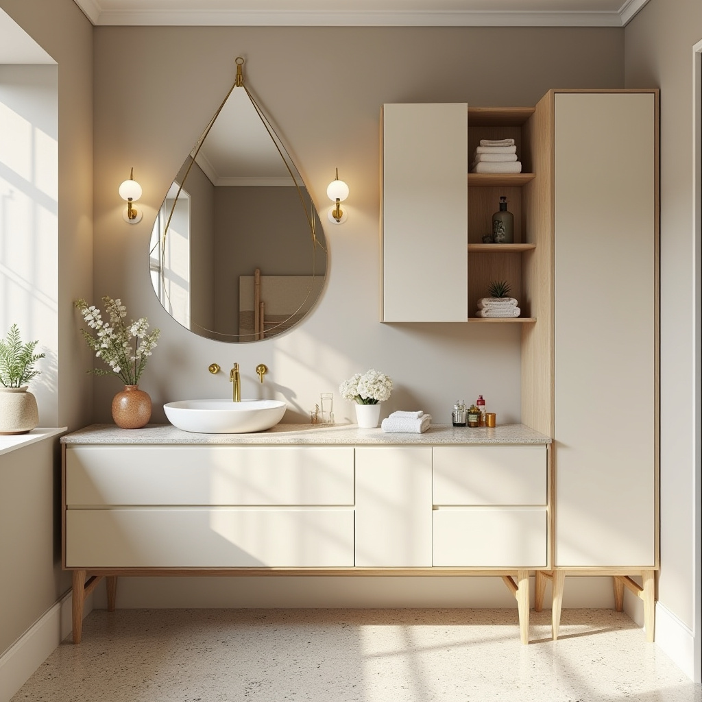 beige bathroom cabinets 18