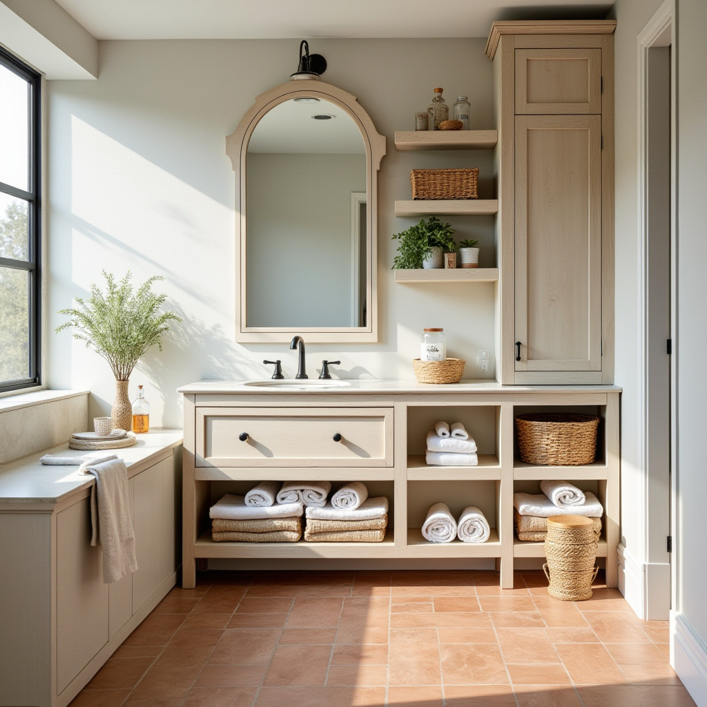 beige bathroom cabinets 31