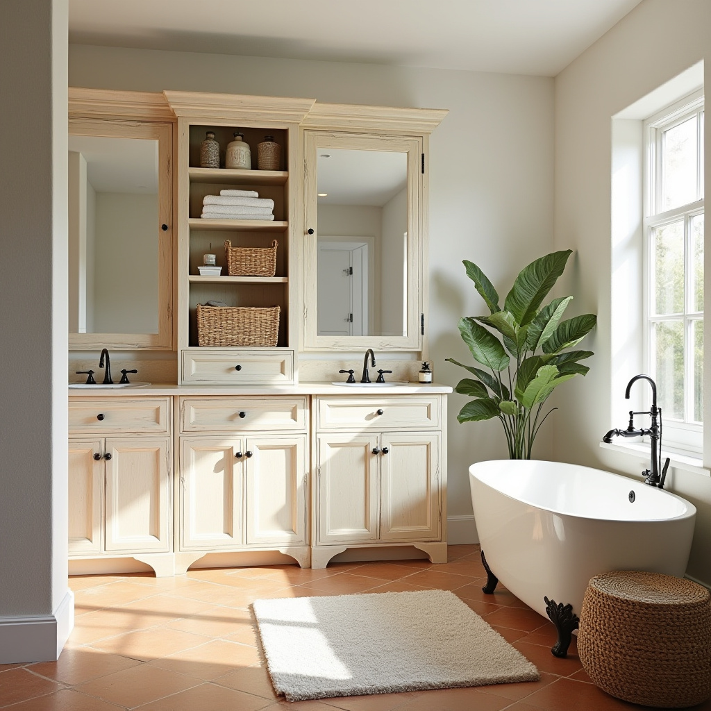 beige bathroom cabinets 32