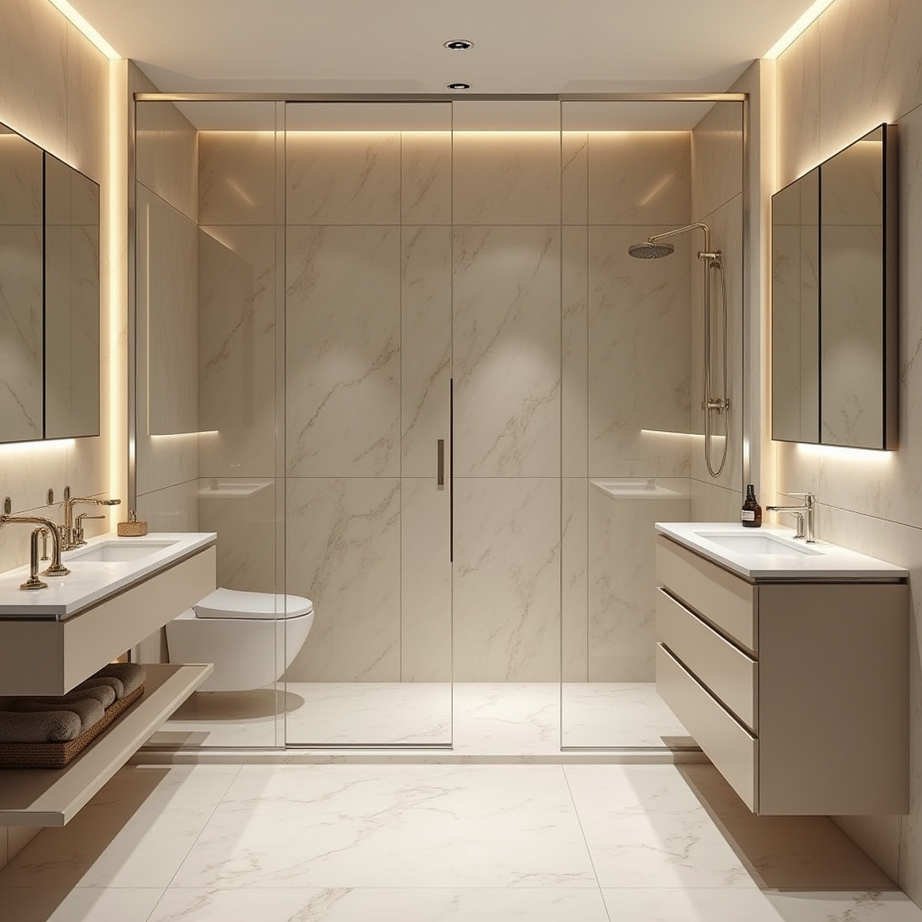 beige bathroom cabinets 34