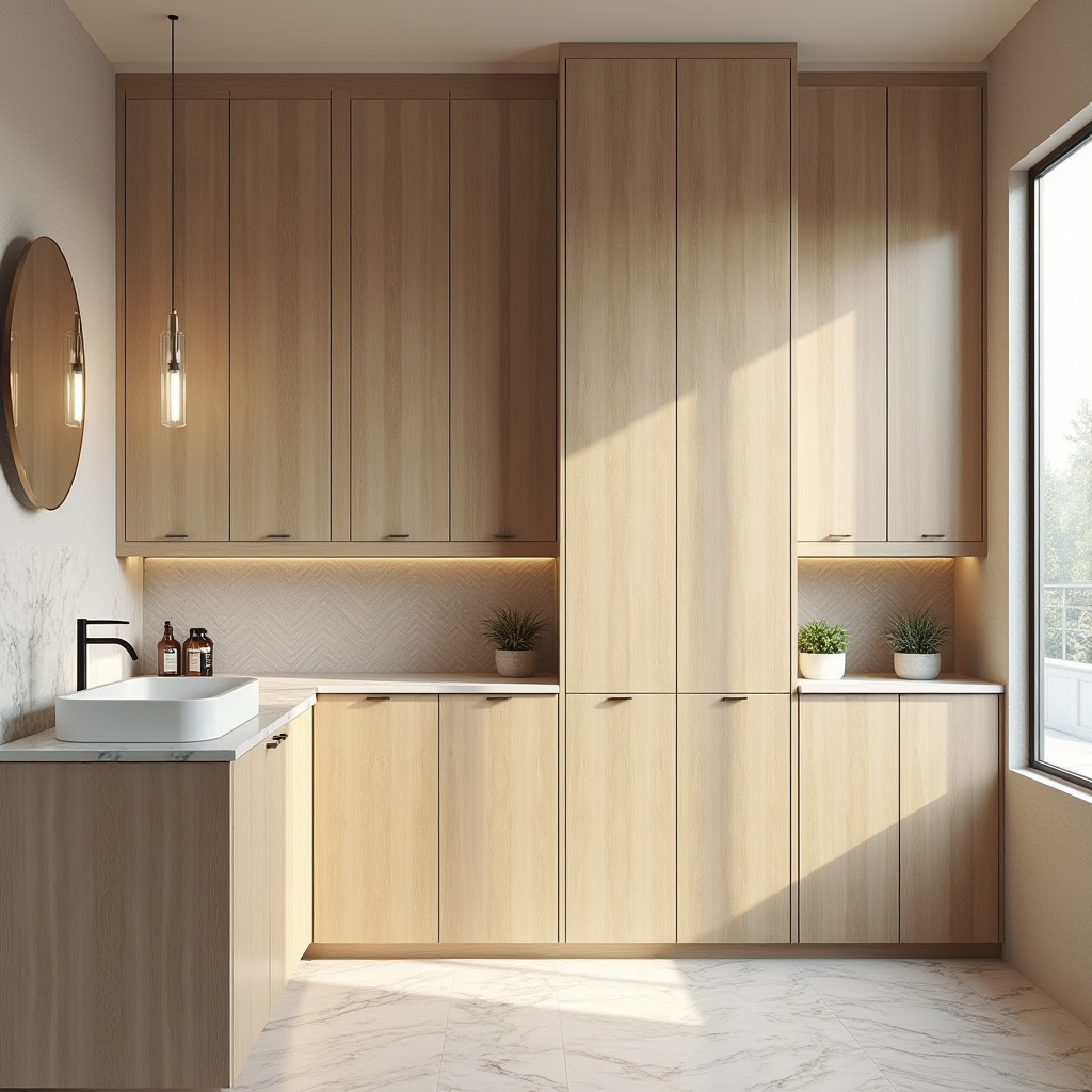 beige bathroom cabinets 5