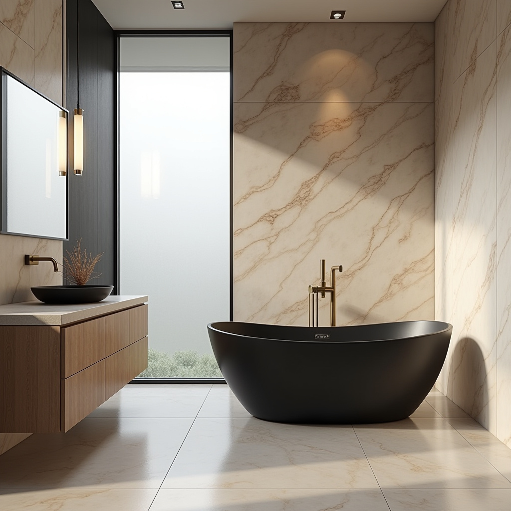 black and beige bathroom 1