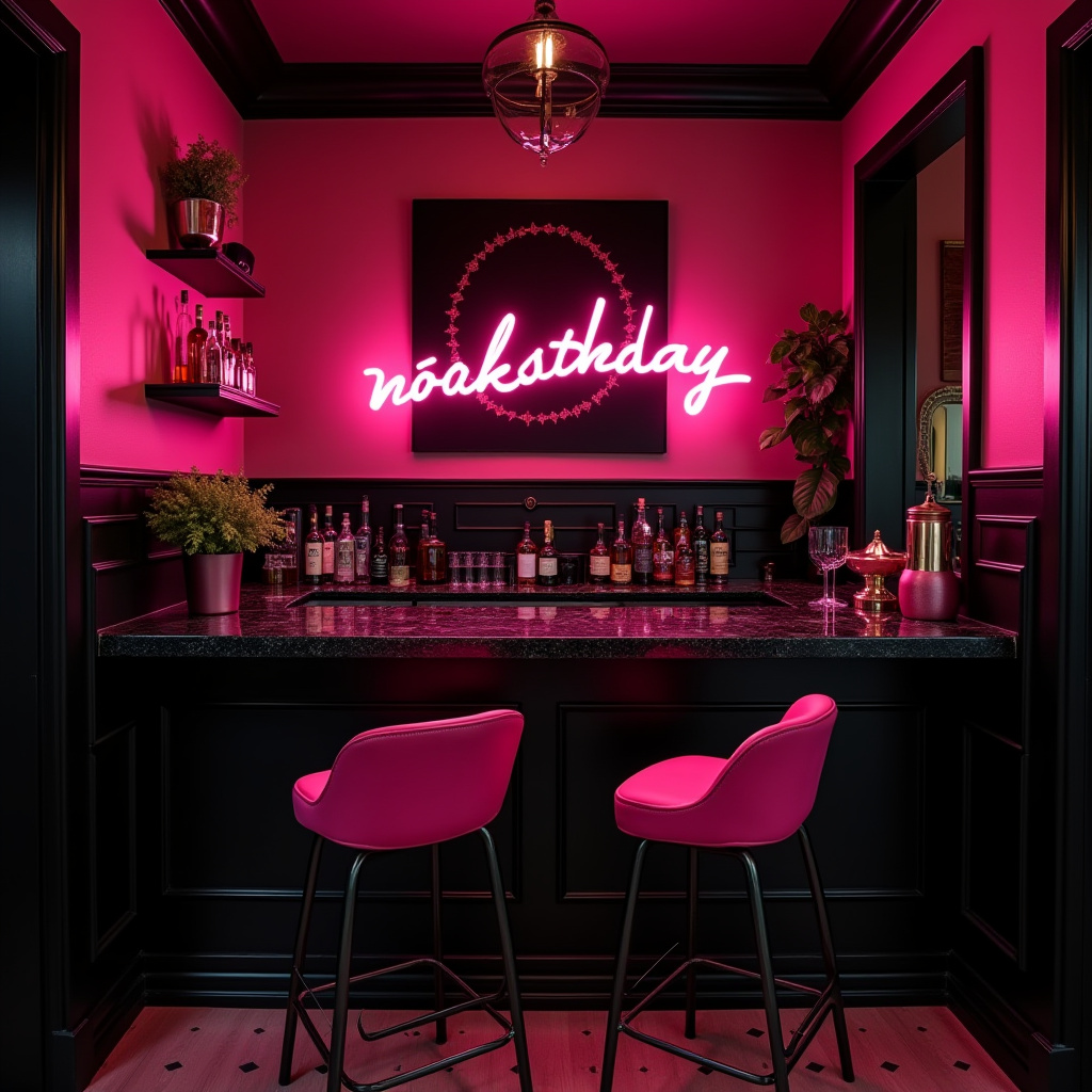 black and pink room aesthetic 40
