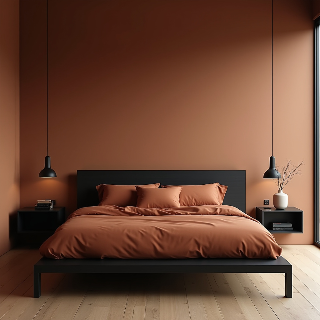 black and terracotta bedroom 11
