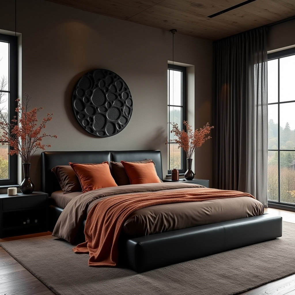 black and terracotta bedroom 14