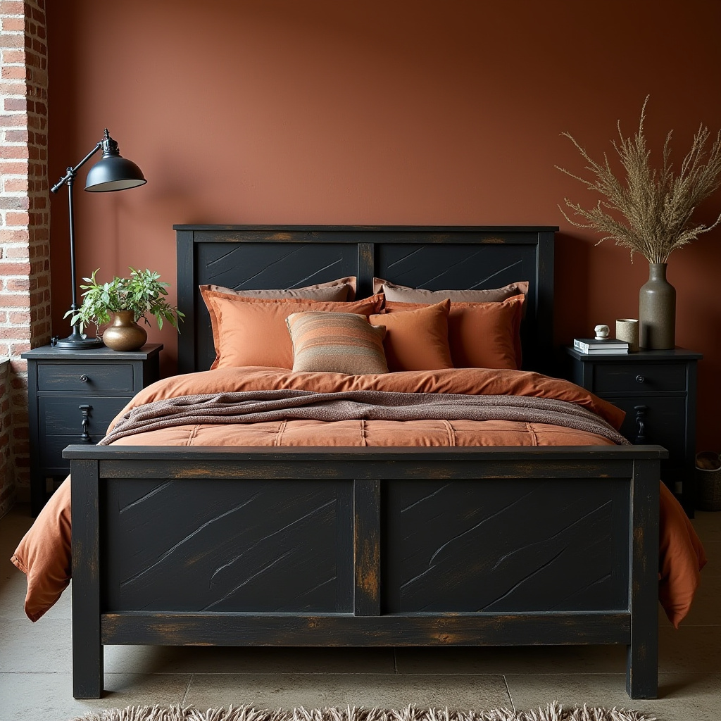 black and terracotta bedroom 16