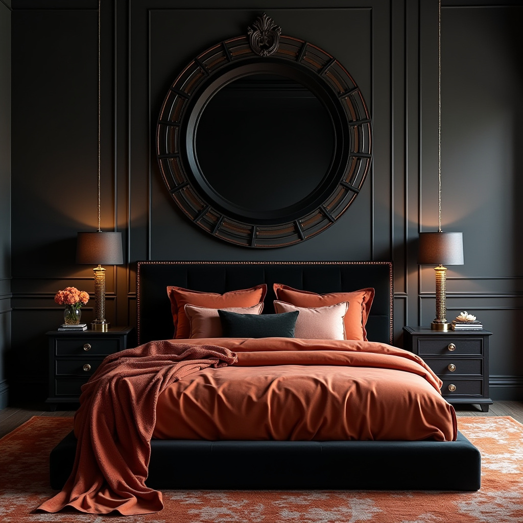black and terracotta bedroom 19