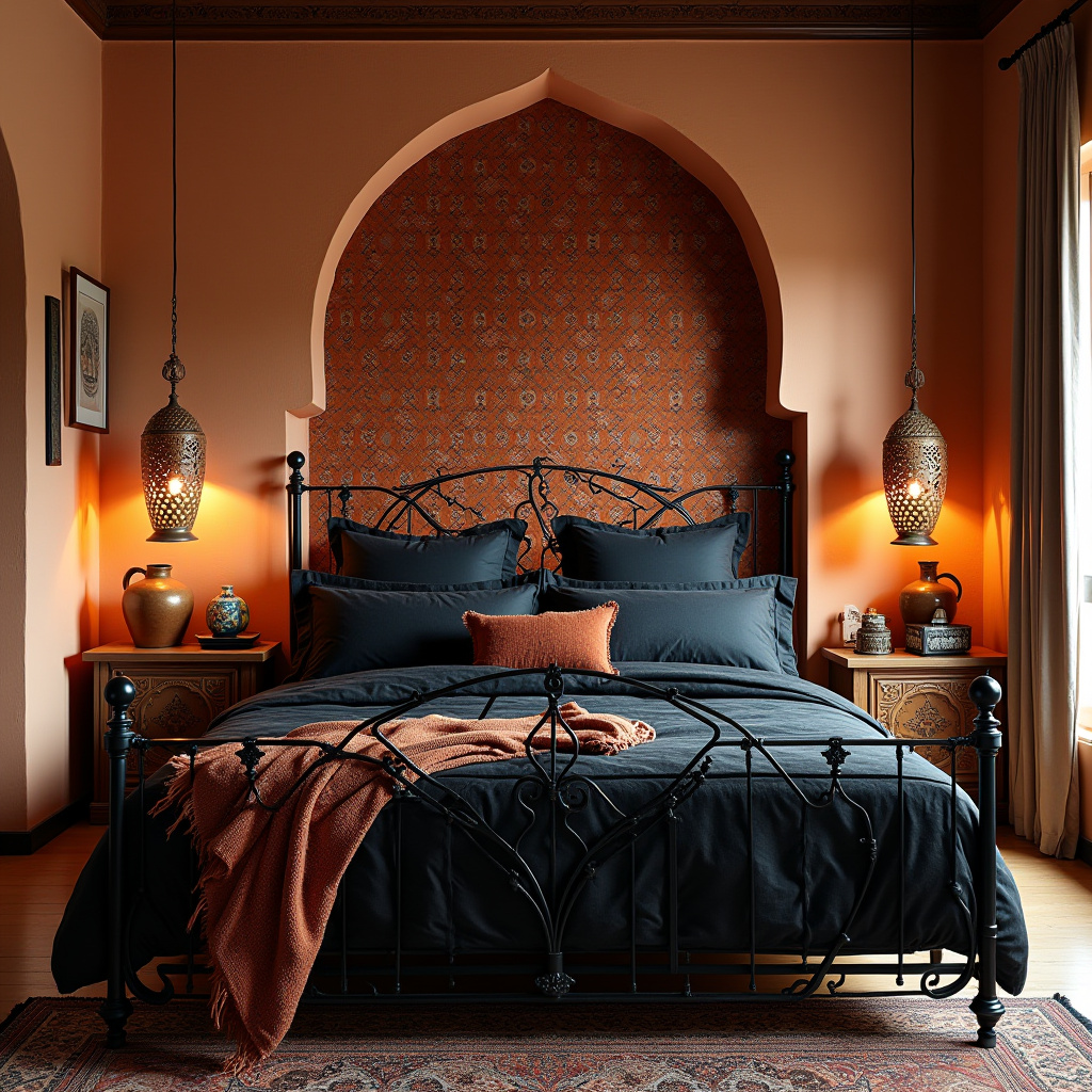 black and terracotta bedroom 22
