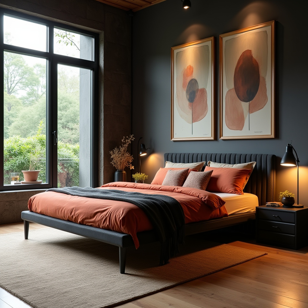 black and terracotta bedroom 24