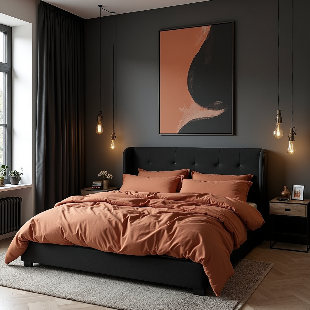 black and terracotta bedroom 26