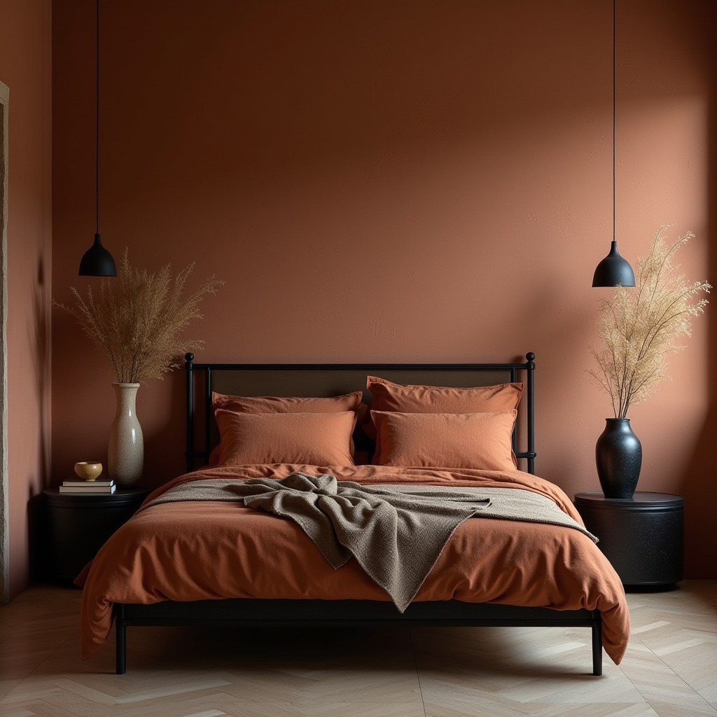 black and terracotta bedroom 30