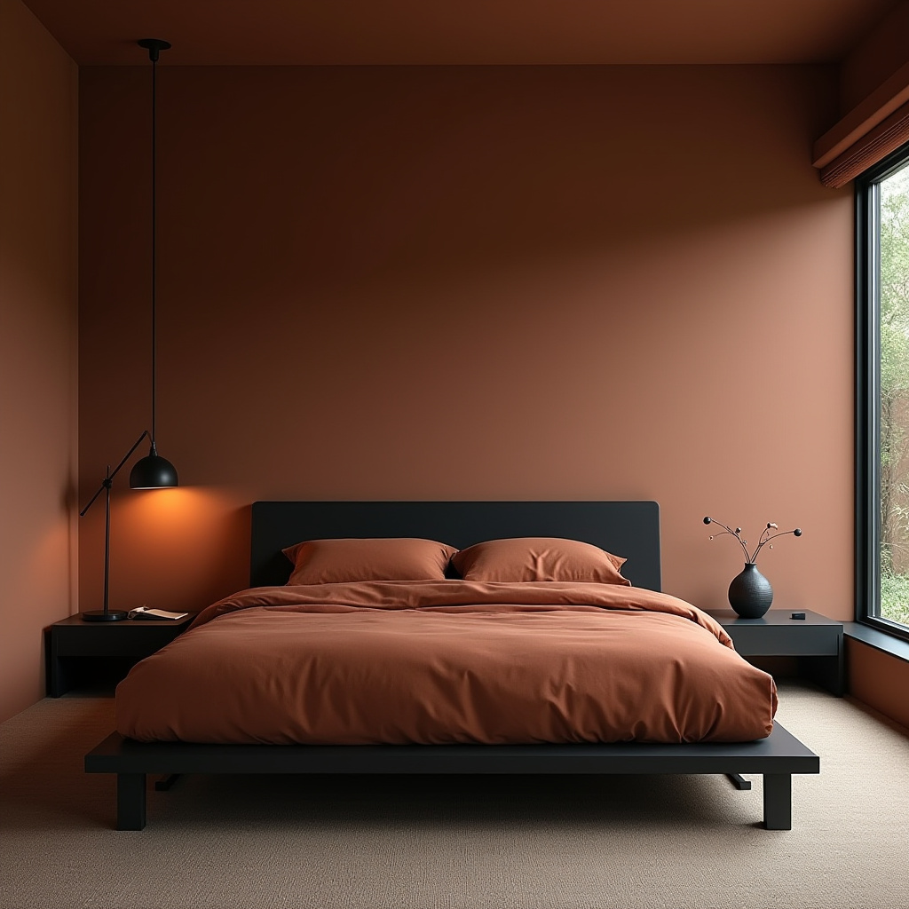 black and terracotta bedroom 40
