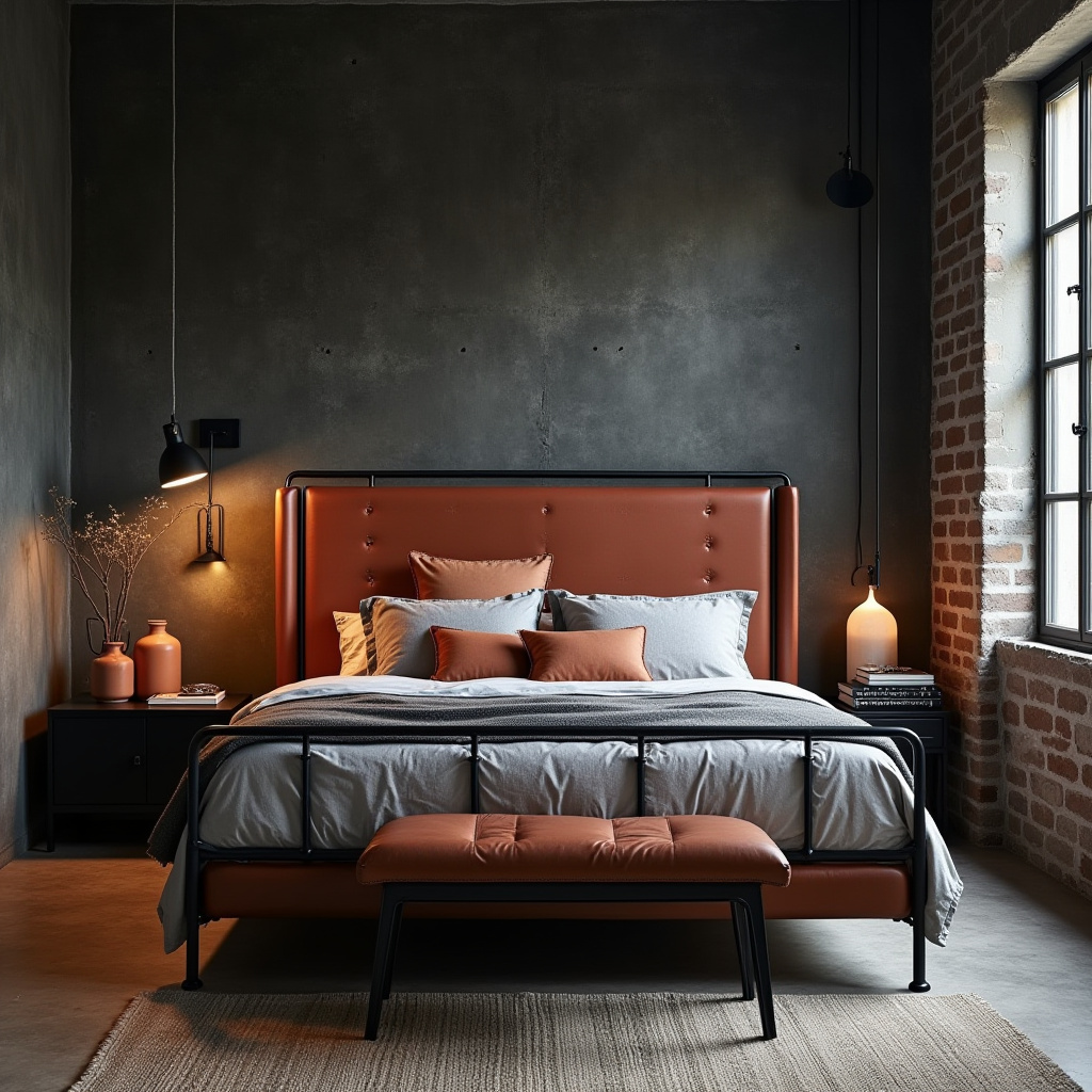 black and terracotta bedroom 5