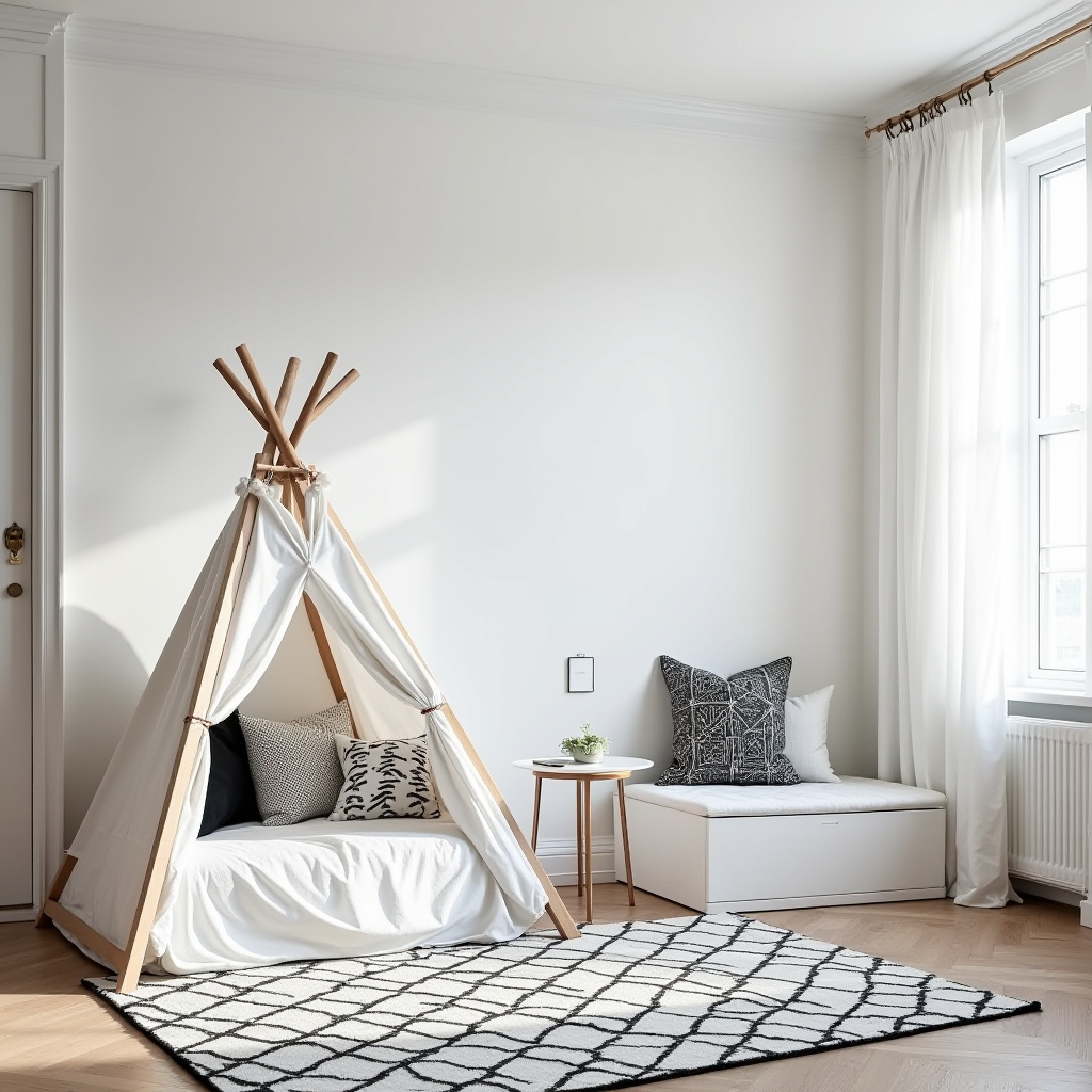black and white kids room 10