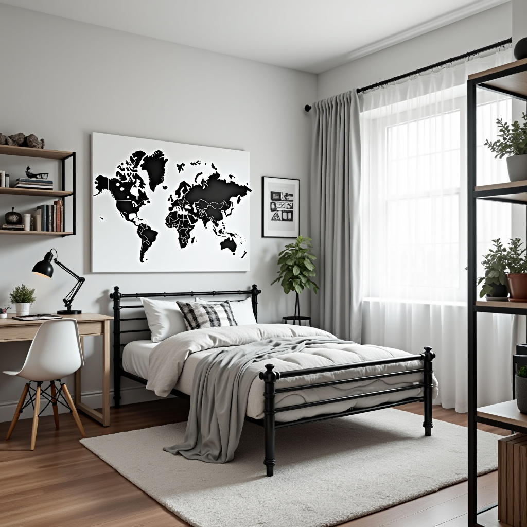 black and white kids room 11