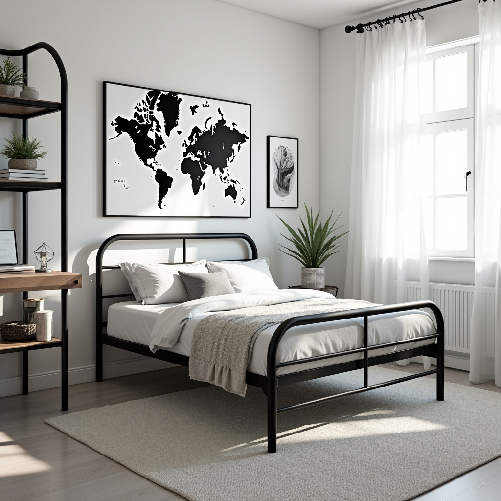 black and white kids room 12